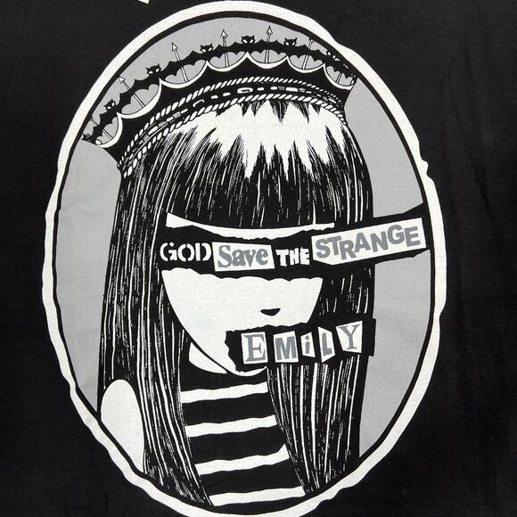 Emily the Strange T-Shirt Medium God Save the Strange Queen Tee Goth Emo Y2K NEW - Picture 2 of 6
